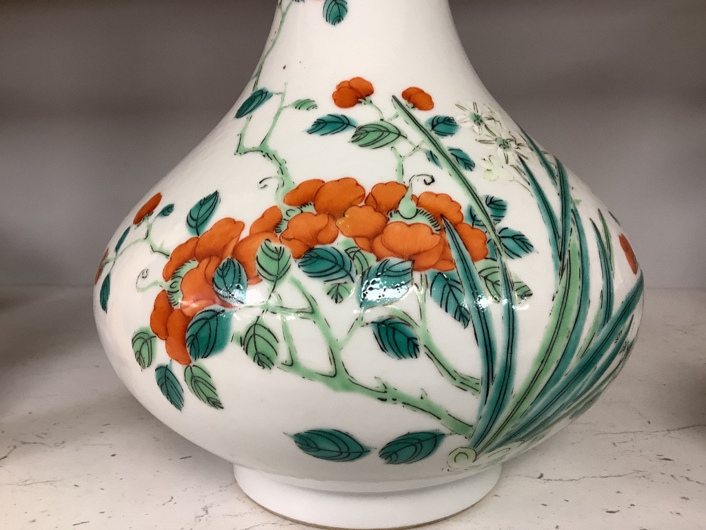 A Chinese enamelled porcelain bottle vase, height 25cm